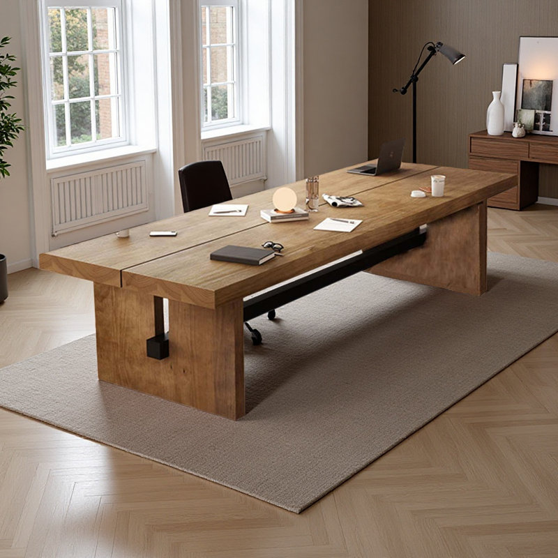 Solid Wood Executive Desk, 29.53" H x 94.5" W x 35.43" D