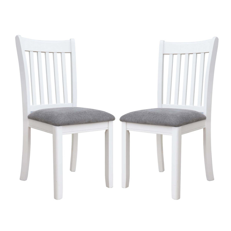 Ensemble de 2 chaises de salle à manger à finition blanche AGODY