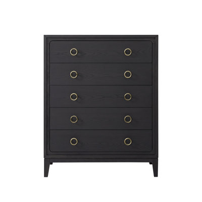 Commode 5 tiroirs au fini poivre