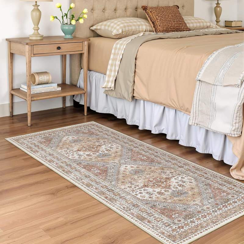 Tapis de cuisine antidérapant lavable, Orange, Tapis de couloir 2 pi x 6 pi