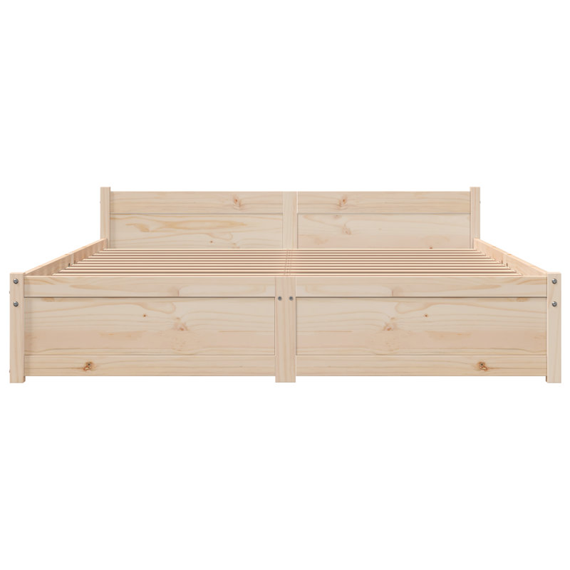 Bed Frame Solid Wood, King (5'), Brown