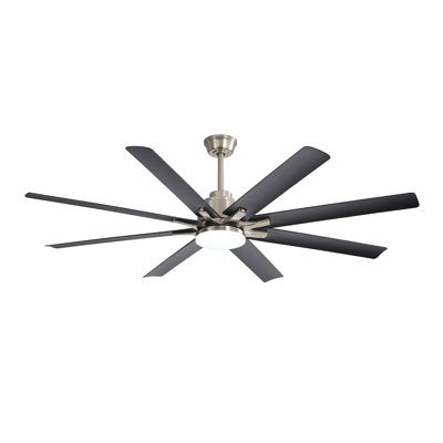 66 Inch Modern Ceiling Fan With Dimmable Led Light 8 Abs Blades Smart Remote Control Reversible Dc Motor For Home Office