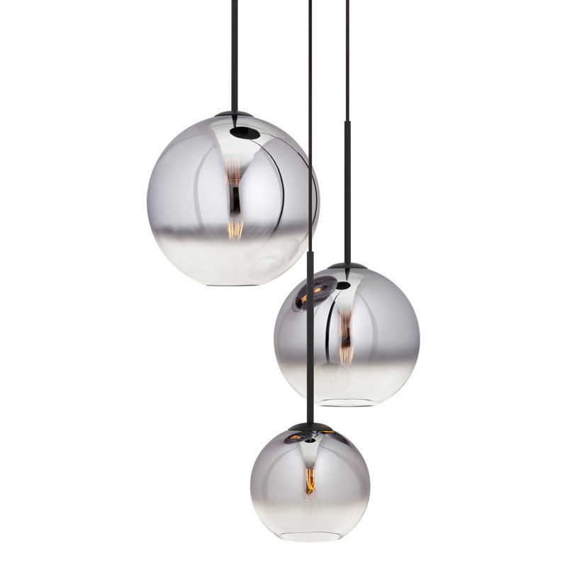Azlin 3 - Light Cluster Pendant, Black, 115" H x 17.25" W x 19.5" D