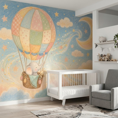 Papier peint montgolfière pour enfants