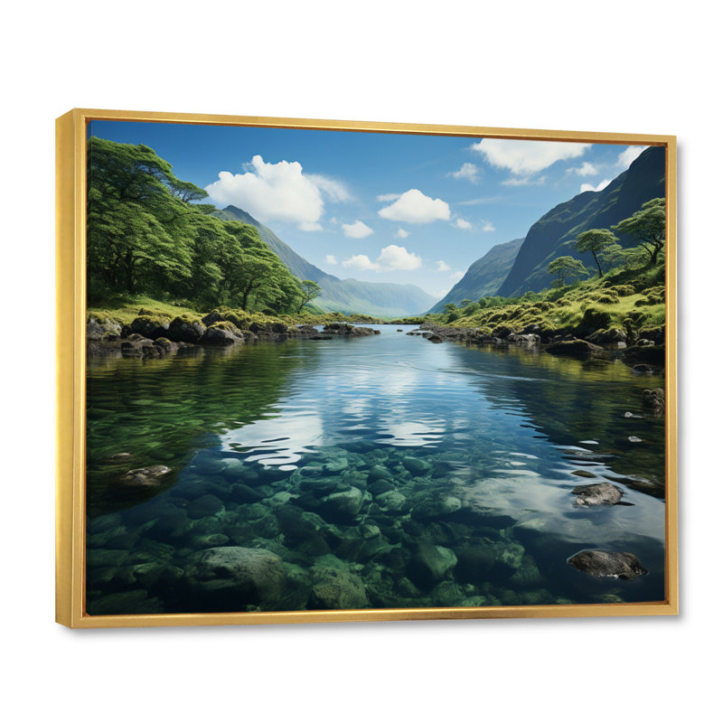 Irlande, Lacs scintillants, Cadre flottant doré, H 12 po x l 20 po x P 1 po