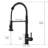 Black Kitchen Faucet With Pull Out , High Arc 360 Degree Swivel, Save Time On Installation Contemporary Ceramic Filler, Easy To Control Water Flow And Temperature-1492717090