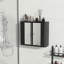 Armoire de salle de bain murale noire avec miroir, 2 portes en miroir et tablette ouverte, armoire de rangement en métal de style campagnard avec compartiment ouvert pour meuble-lavabo, toilette et évier-125112235