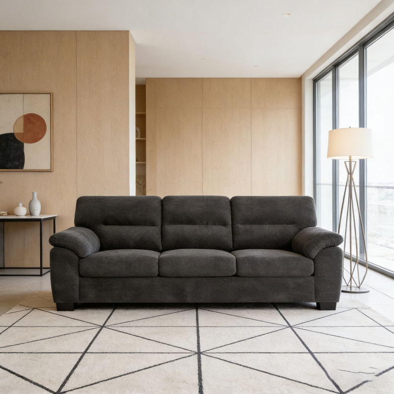 Canapé rembourré 3 places Modern, Gris foncé
