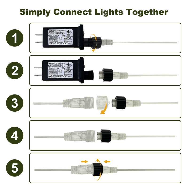 String Lights Connectable 105ft Multicolor Christmas Lights, Multicolor