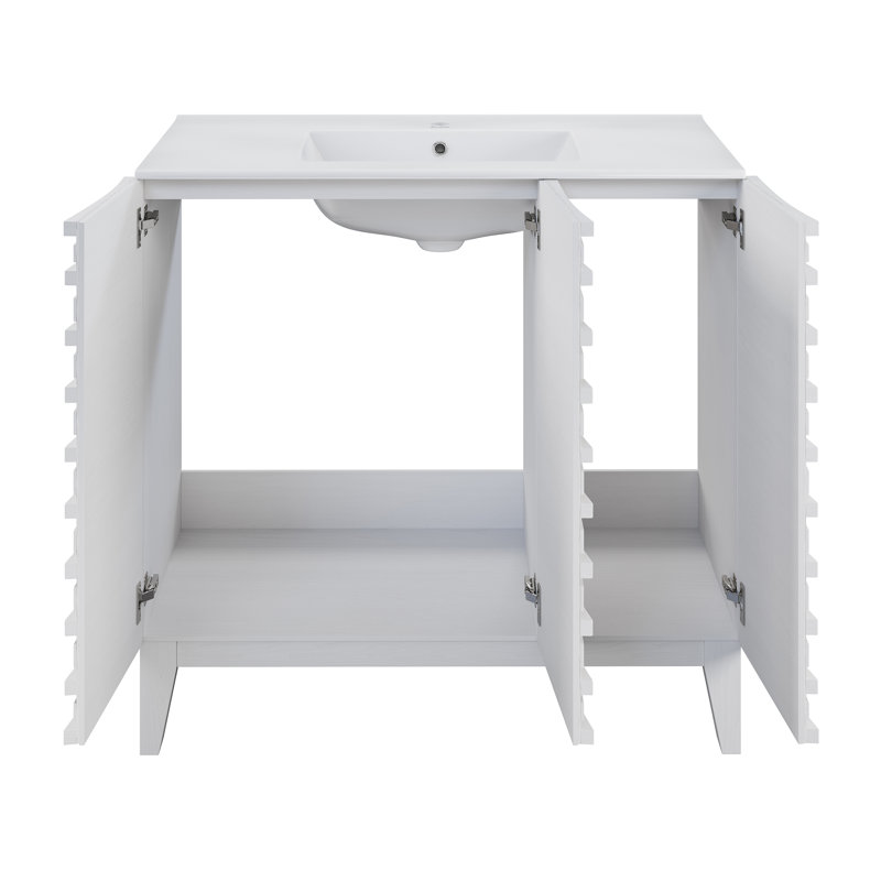 Meuble-lavabo blanc Cascade