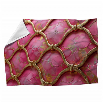 Chainlink Texture Visual Machine Printed Throw Blanket