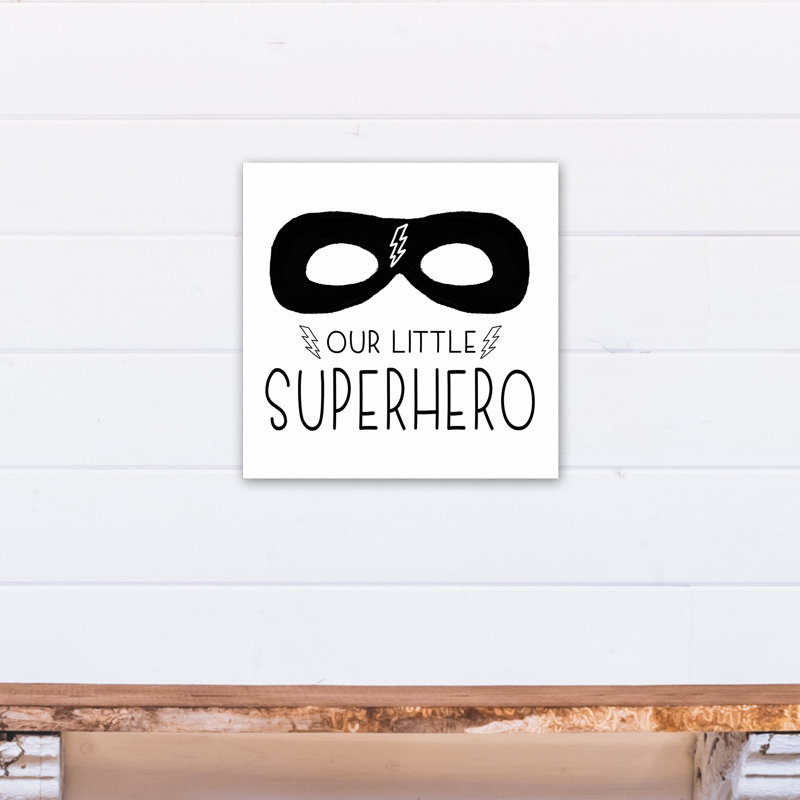 « notre little superhero », art encadré Mancini, H 16 po x l 16 po x P 1,25 po, Toile tendue