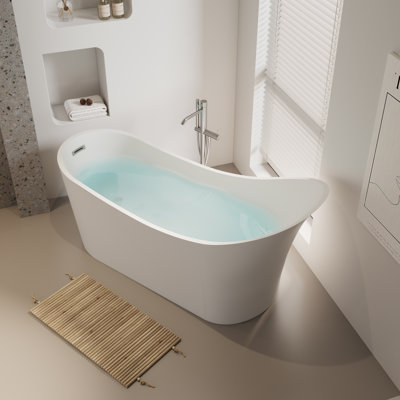 55.125'' x 28'' Soaking Acrylic Bathtub