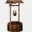 Rustic Wooden Wishing Well Planter Outdoor Home Décor for Patio, Garden, Yard w/Hanging Bucket