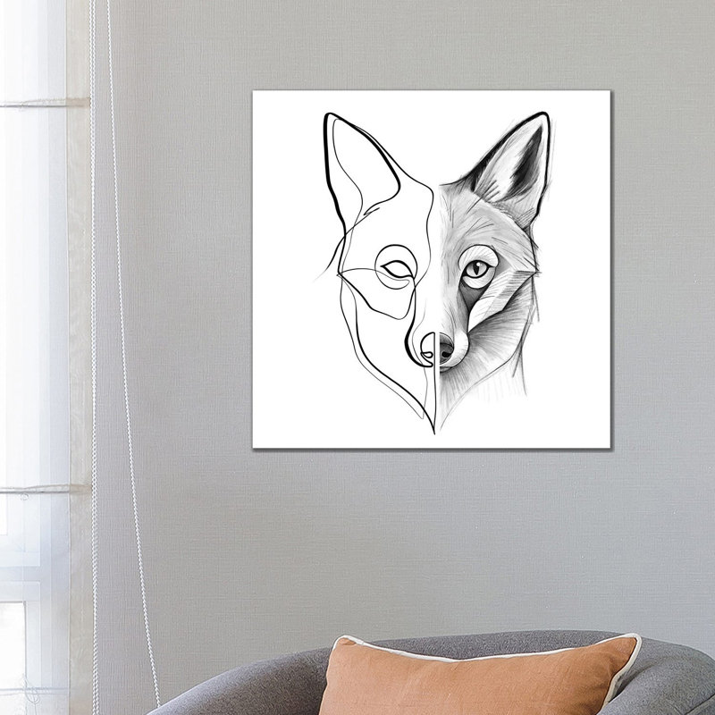 Distinct Fox by Dane Khy - Wrapped Canvas Print, 66.04 cm H x 66.04 cm W