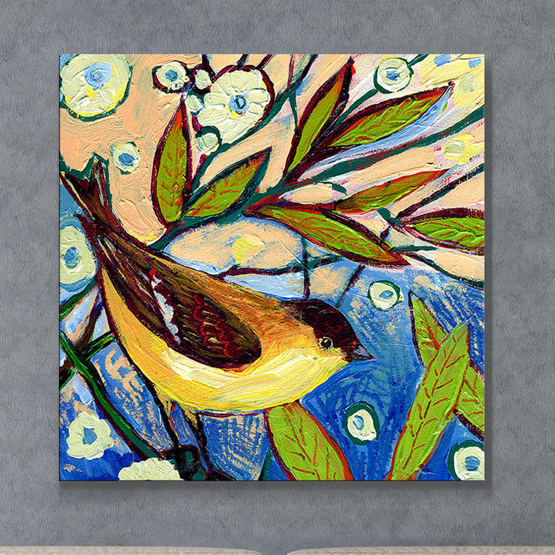 « oiseau xi » par jennifer lommers,, reproduction d’art sur toile tendue, H 36 po x l 36 po x P 1,5 po