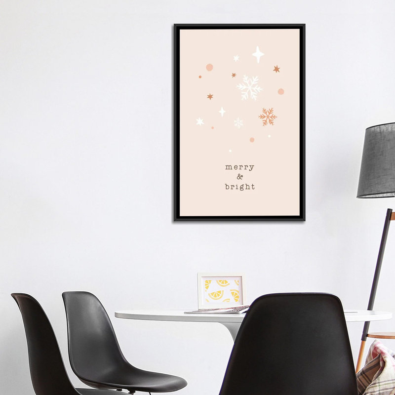 "Merry & Bright" par Orara studio, reproduction d’art, Pas de tapis, Toile avec cadre noir, H 40 po x l 26 po x P 1,5 po