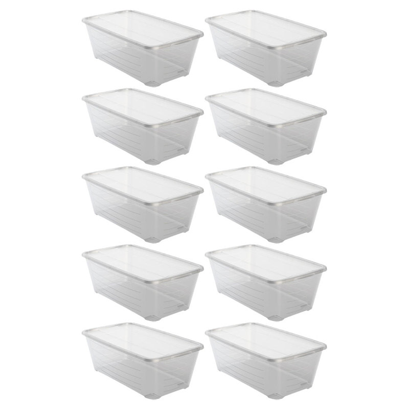 Life Story 5.7L Shoe and Closet Storage Box Stacking Containers, Clear, 40