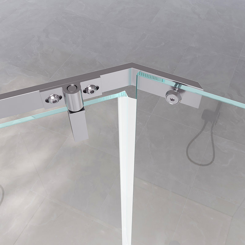 Pivot Shower Door, Tempered Glass Door For Bathroom, Chrome