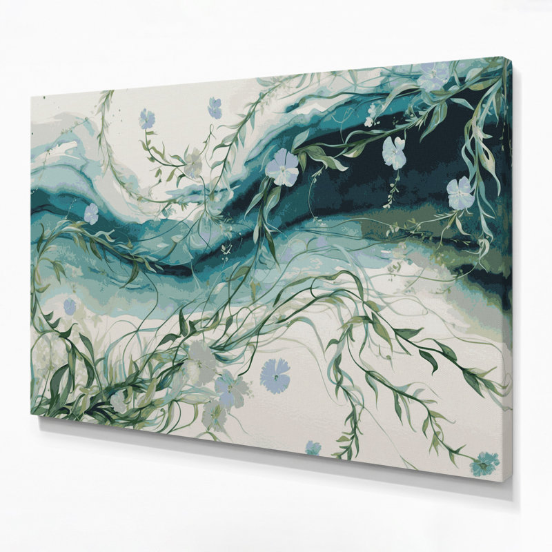 «Coastal Coastal Vines», art mural sur toile beige, H 20 po x l 24 po
