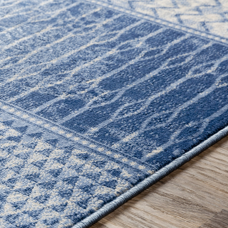 Tapis bleu beige LurLine, Rectangle 5 pi 3 po x 7 pi 3 po