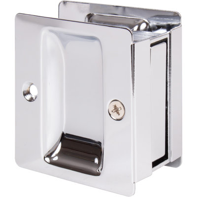 Premium Square Pocket Door Lock, Passage (Hall/Closet) Latch, Clear Pack, By Stone Harbor Hardware