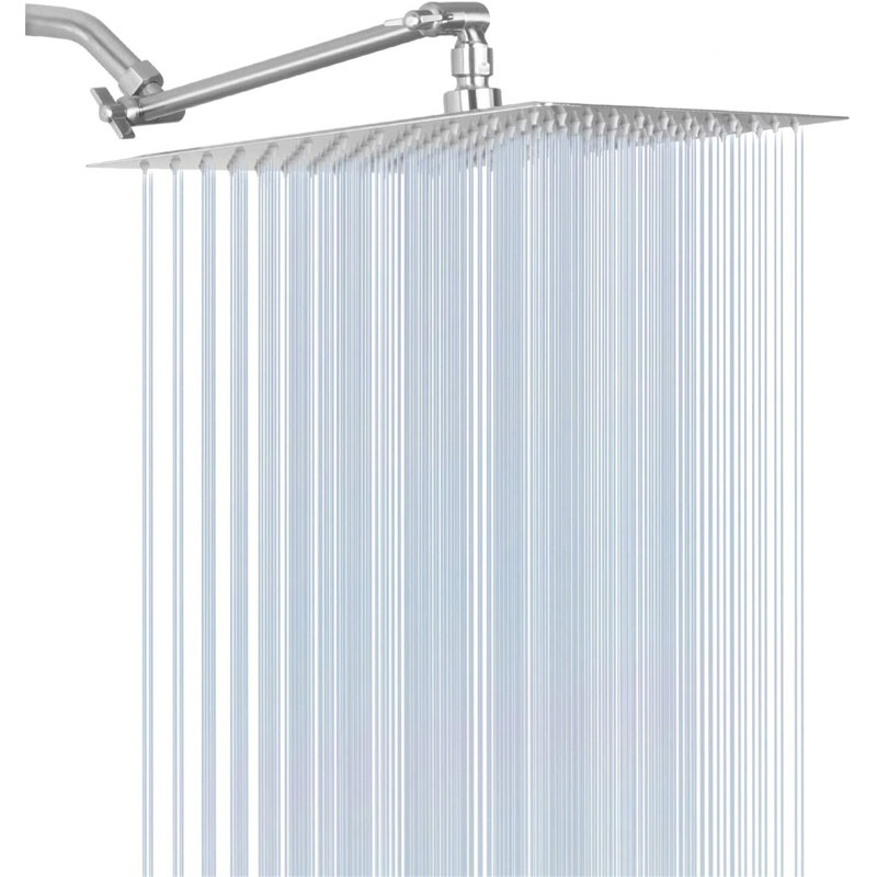 Pomme de douche carrée 10 po, Nickel brossé