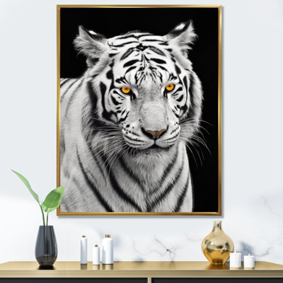 Tigre blanc féroce IV - reproduction sur toile