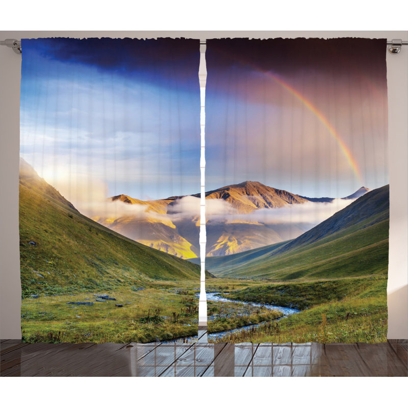 Landscape Semi-Sheer Rod Pocket Curtain Panels, 54" x 90"