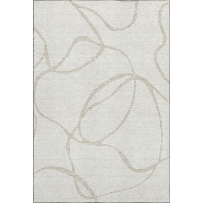 Premium Machine Washable Corum AMF999 Swirls Rug, Rectangle 8' x 10'