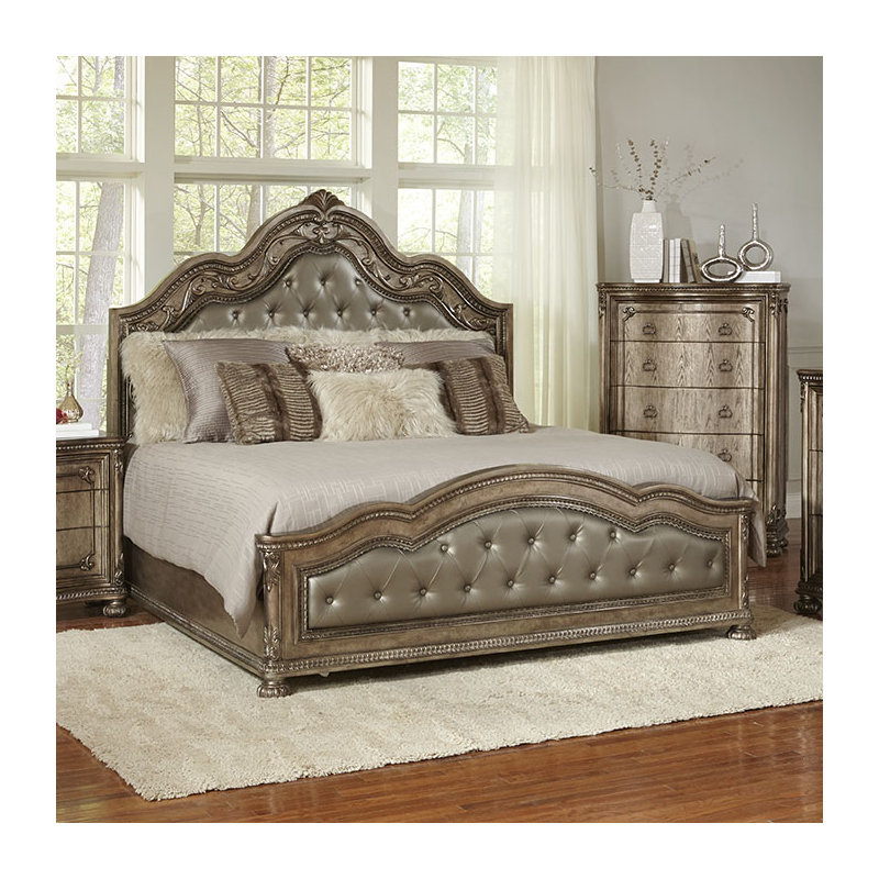 Blissfield Upholstered Standard Bed, Queen, Translucent Platinum