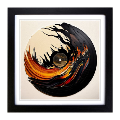 Vinyl Record Gestural Art No.1 - Framed Print