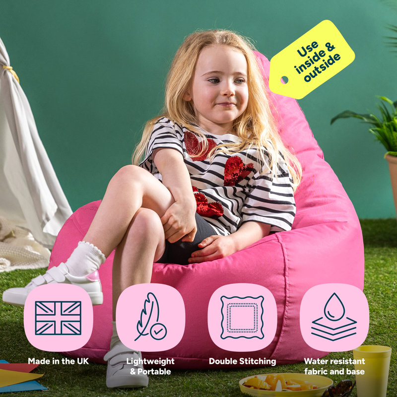 Kids Dalton Indoor-Outdoor Bean Bag, Pink