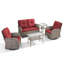 Cet ensemble de conversation d'extérieur fabriqué à la main 5 pièces confère à votre porche ou à votre patio un charme intemporel et une élégance naturelle. L'ensemble comprend une causeuse coulissante, 2 chaises pivotantes classiques, une table d'appoint et une table basse, en osier de polyéthylène tissé à la main-279501147-279501146