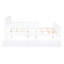 Lit plateforme blanc en bois pleine grandeur avec garde-corps sécurisés et espaces de rangement Deux tiroirs de conception classique pour une chambre élégante et gracieuse-1159076709-1159076708