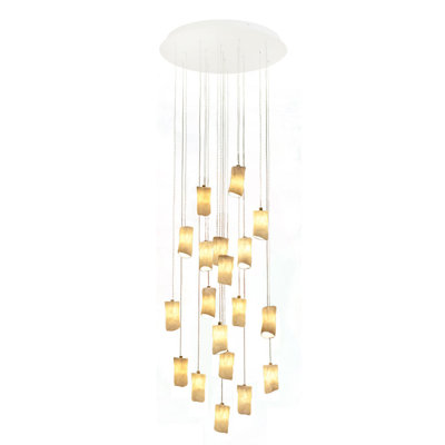 Amorphic 19 - Light Porcelain Dimmable Cylinder Chandelier