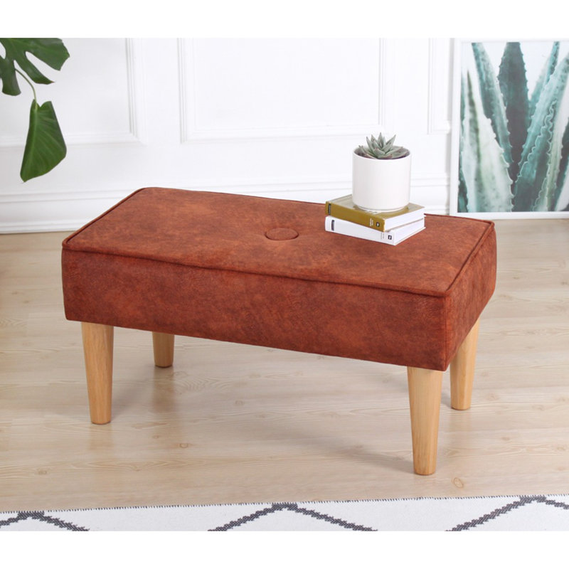 Repose-pieds standard capitonné de 31,5 po de largeur, Mélange de coton orange