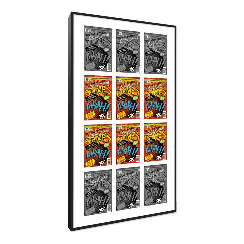 Cadre photo, 7,75 po x 10,5 po, Blanc / noir, 20" x 50.5"