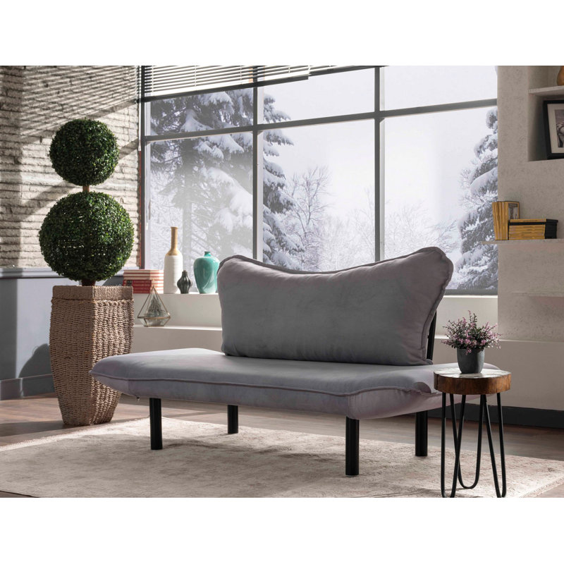 Causeuse avec accoudoirs 59 po, Microfibre grise