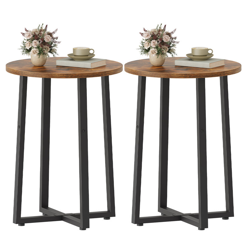 Table de bout ronde 21,7 po Phair, Brun