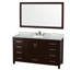 Meuble-lavabo simple autoportant 60 po avec plateau en marbre Sheffield et miroir 58 po Sheffield-115621759-97648026