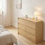 Commode 6 pour la chambre à coucher, commode 6 tiroirs moderne avec comptoir spacieux, armoire de rangement en bois avec poignées dissimulées et coins arrondis, commodes en bois pour la chambre à coucher, le salon, le bois