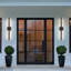 Matte Black 80cm H Integrated LED Frosted Glass Outdoor Sconce
