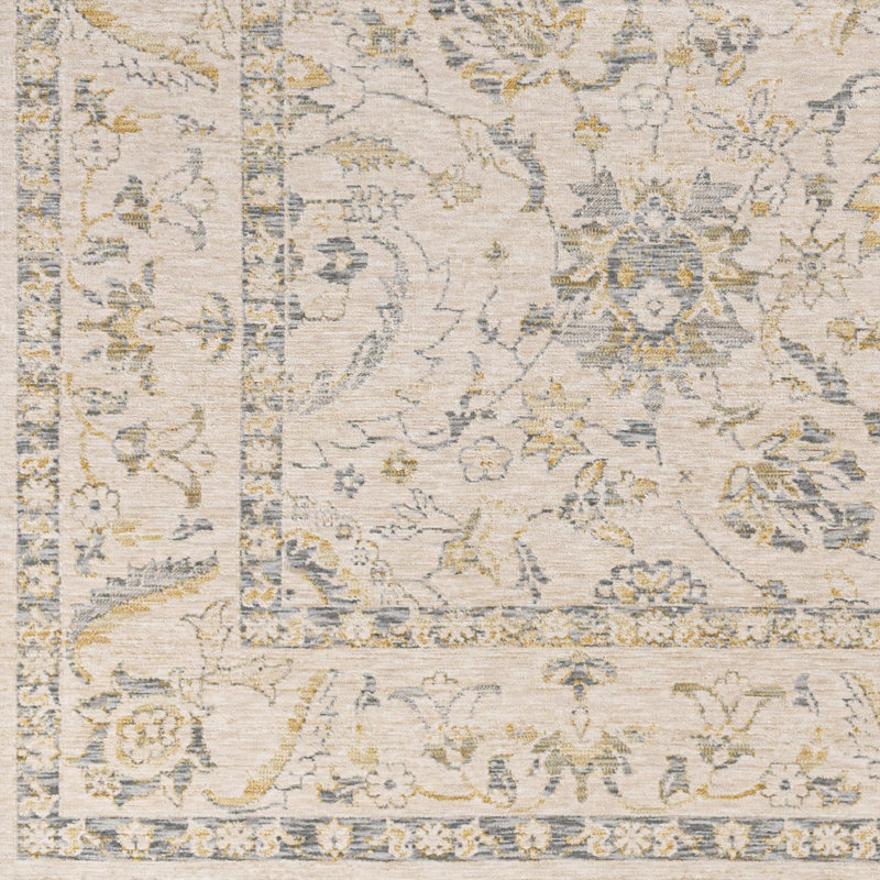 Jinhong Oriental Machine Made Power Loomed Polyester Area Rug in Beige, Rectangle 11'11" x 15'7"