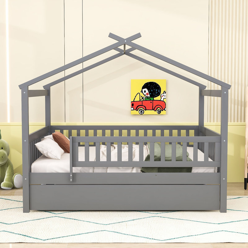 Pontoosuc Wood Daybed with Twin Size Trundle, Gray, Full