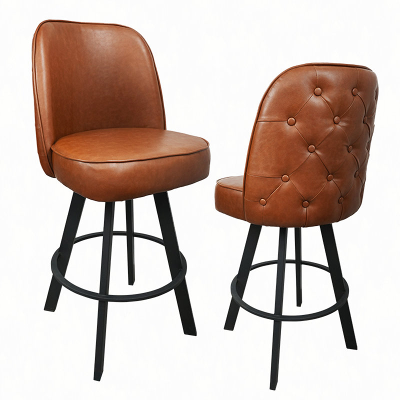 Ensemble de 2 tabourets de bar pivotants à dossier de qualité commerciale avec cadre en métal et comptoir à hauteur de comptoir, sièges confortables pour le bar, le restaurant et le café requis
