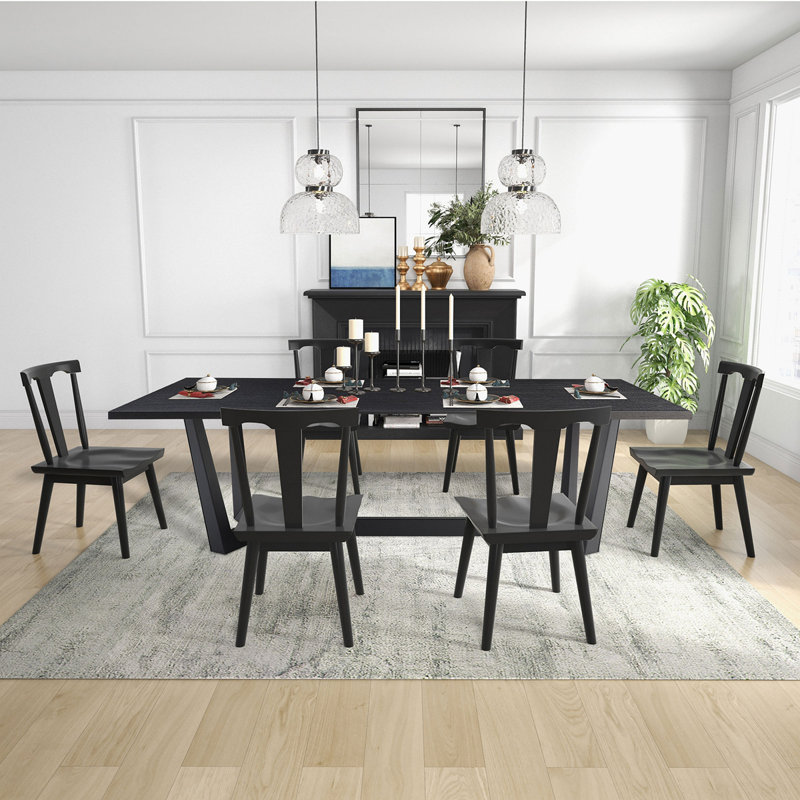 Table de salle à manger rectangulaire en panneau de fibres à densité moyenne Mid-Century moderne pour salle à manger