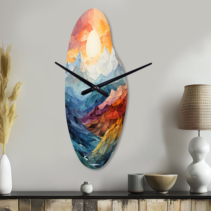 Fitzmaurice - Grande sculpture d'horloge murale multicolore, Moyenne