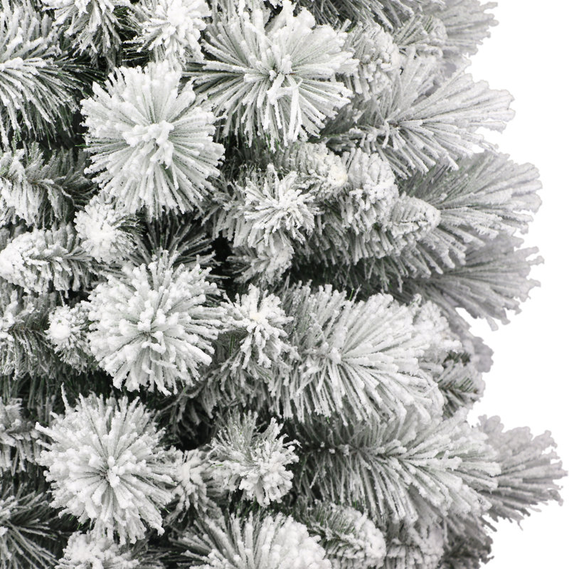 Unlit Pine Artificial Flocked Christmas Tree, 4ft 7" H