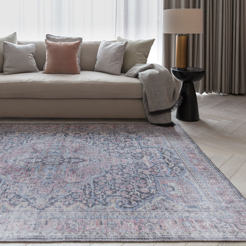 Hopkins Flatweave Pink/Beige/Black Rug, Rectangle 120 x 170cm